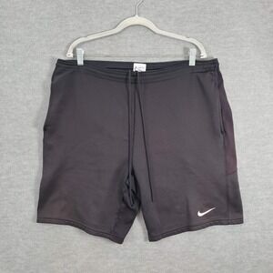 Nike Men Activewear Shorts XL Black Y2K Fit Dry Logo Swoosh Drawstring Run